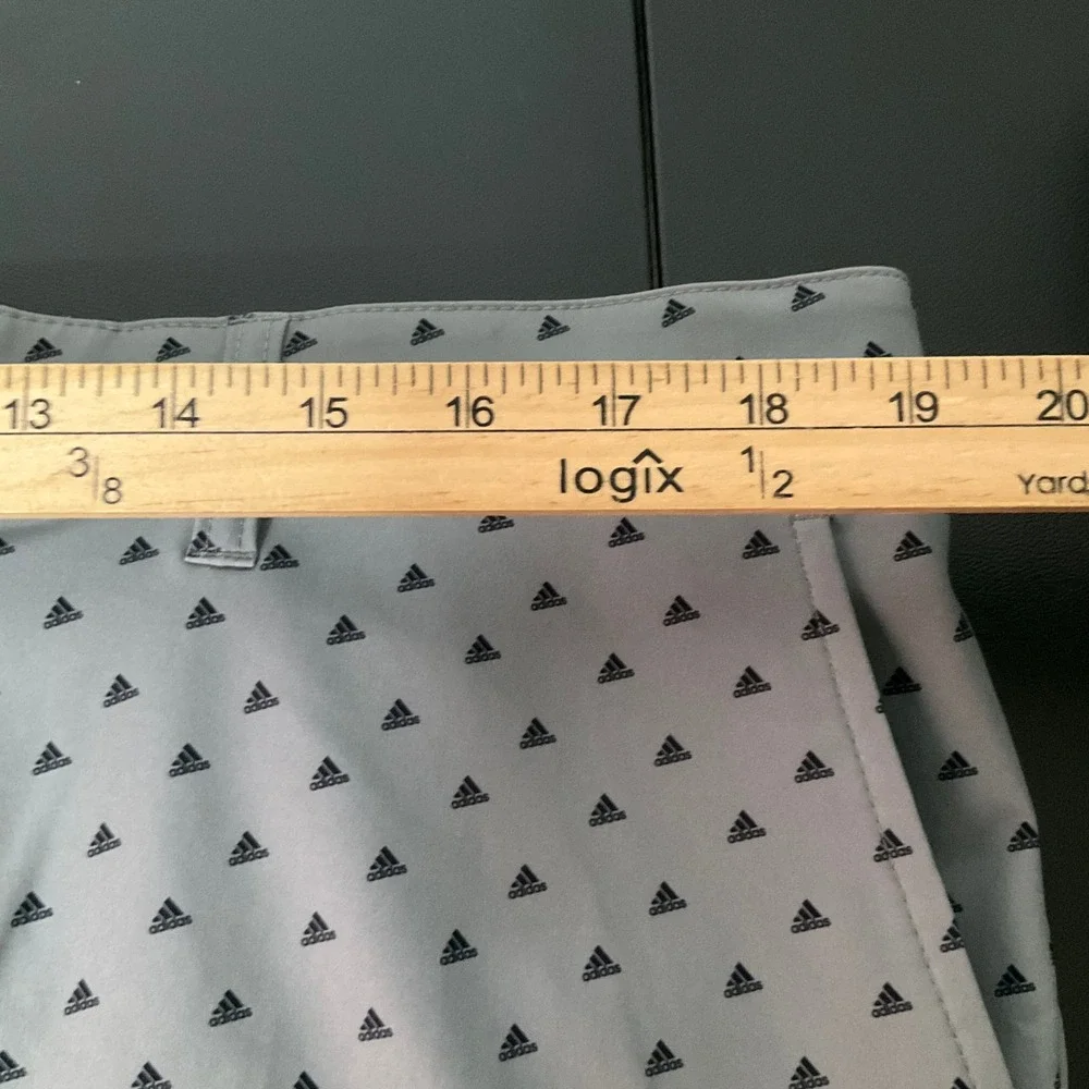 Adidas Mens Grey Monogram Logo Print Performance‎ Golf Shorts Stretch Size 36